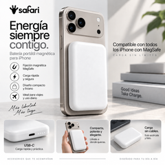 Batería portátil magnética MagSafe para iPhone. Compacta, ligera y práctica para cargar donde estés. $150.000 con envío gratis en Colombia.