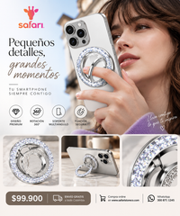 Safari Crystal Ring 360° MagSafe – Soporte Magnético para iPhone